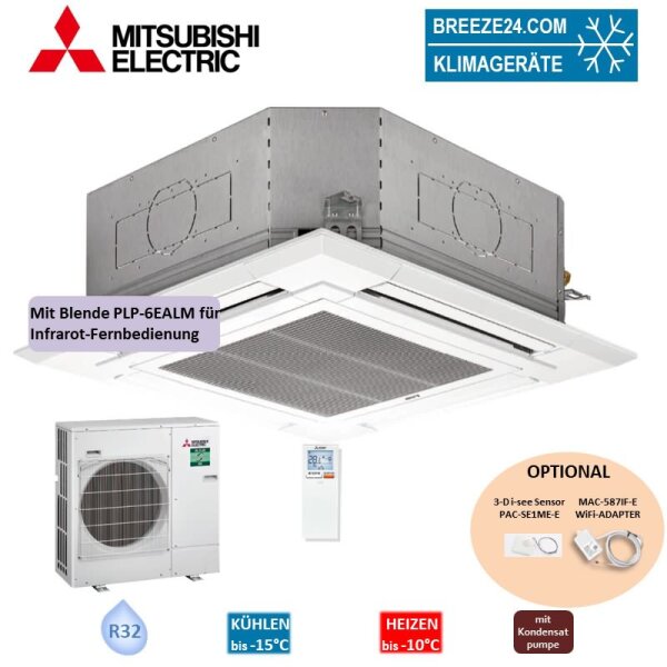 Mitsubishi Electric Set Deckenkassette 5,5 kW PLA-M50EA2 + Blende PLP-6EALM + SUZ-M50VA R32