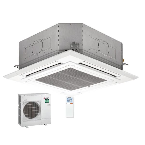 Mitsubishi Electric Set Deckenkassette 9,5 kW PLA-M100EA2 + Blende PLP-6EALM + PUZ-M100VKA2 R32