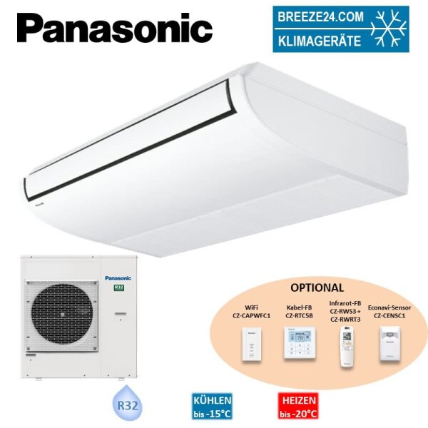 Panasonic Set Deckenunterbaugerät 9,5 kW S-1014PT3E + U-100PZH4E5 PACi NX Elite Raumgröße 100 m² R32