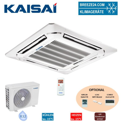 Kaisai Set KCA4U-18HRG32X + KOX330-18HFN32X 4-Wege-Deckenkassette Kompakt mit Blende 5,3kW R32