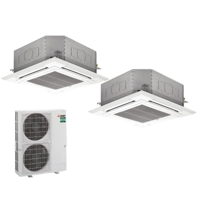 Mitsubishi Electric Set 2 x PLA-M100EA + Blende PLP-6EA + PUZ-ZM200YKA2 R32 400V (Simultan)