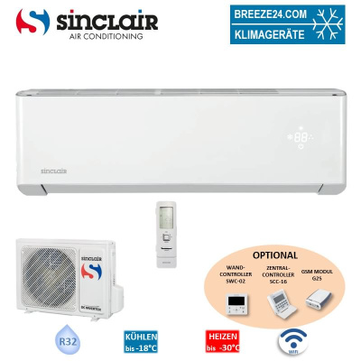 Sinclair Set Wandgerät Spectrum Plus 3,6 kW ASH-13BIS2WE + Außengerät | WiFi | Raumgröße 40 - 45 m²