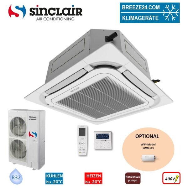 Sinclair Set 4-Wege-Deckenkassette ASC-60BI2 + Blende + ASGE-60BI2-3 16,0 kW 400V R32