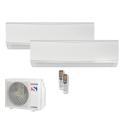Sinclair Set 2 Wandgeräte KEYON 3,2/4,6 KW SIH-12BIK + SIH-18BIK + MV-E21BI2 WiFi R32 Klimaanlage