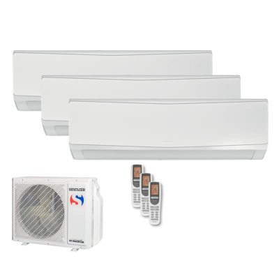 Sinclair Set 3 Wandgeräte KEYON 2,7 kW 3 x SIH-09BIK + MV-E21BI2 WiFi | R32