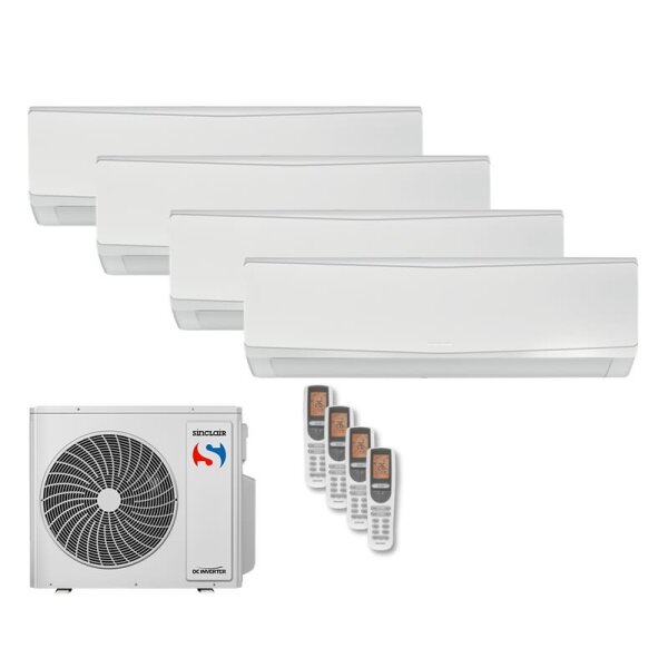 Sinclair Set 4 Wandgeräte KEYON WiFi 2,7/3,2/4,6 kW SIH-09BIK + 2 xSIH-12BIK + SIH-18BIK + MV-E36BI2