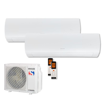 Sinclair Set 2 Wandgeräte TERREL 2,7/5,2 KW SIH-09BITW + SIH-18BIT2W + MV-E21BI2 WiFi R32 Klimaanlage
