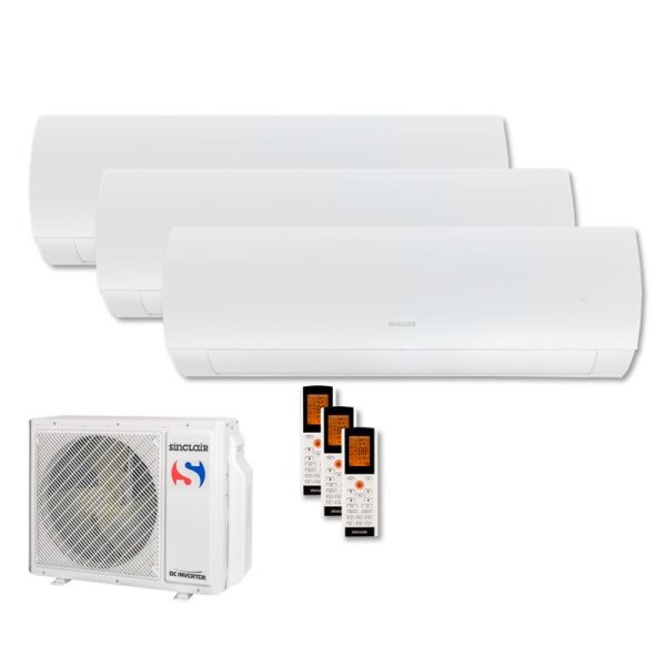 Sinclair Set 3 Wandgeräte TERREL 2,7 kW 3 x SIH-09BITW + MV-E21BI2 | Raumgröße 30 - 35 m² | WiFi