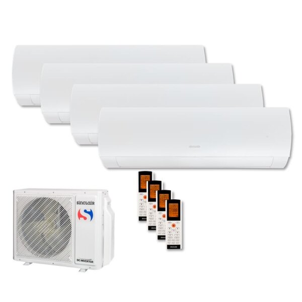 Sinclair Set 4 Wandgeräte TERREL 2,7 kW 4 x SIH-09BITW + MV-E28BI2 | Raumgröße 30 - 35 m² | WiFi