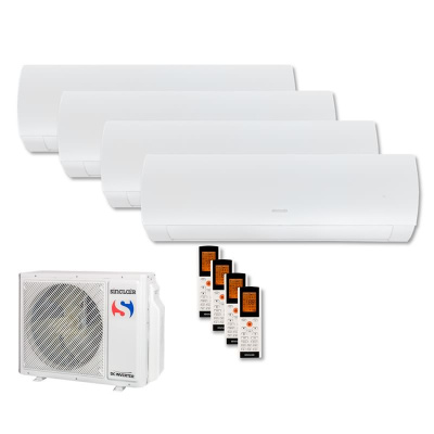 Sinclair Set 4 Wandgeräte TERREL 2,7/3,5 kW 3 x SIH-09BITW + SIH-13BITW + MV-E28BI2 R32 | WiFi