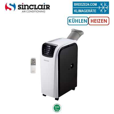 Sinclair AMC-14P Mobile Klimaanlage Kühlen + Heizen 4,0 kW für 1 Raum mit 40 - 45 m² | R290