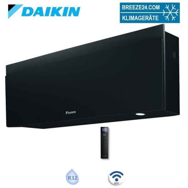 Daikin FTXJ20AB Emura WiFi Wandgerät Mattschwarz 2,0 kW | Raumgröße 20 - 25 m²