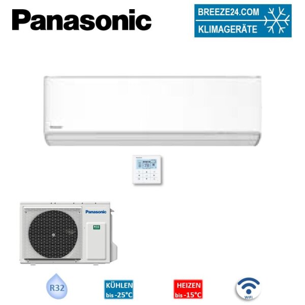 Panasonic Set CS-Z25YKEA + CU-Z25YKEA WiFi Professional Wandgerät für EDV-Räume | 25 - 30 m² 2,5 kW