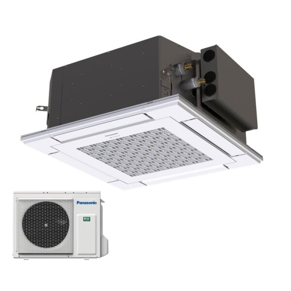 Panasonic Set S-36PY3E 4-Wege Deckenkassette Euroraster + Blende CZ-KPY4 + U-36PZH3E5 3,6 kW R32