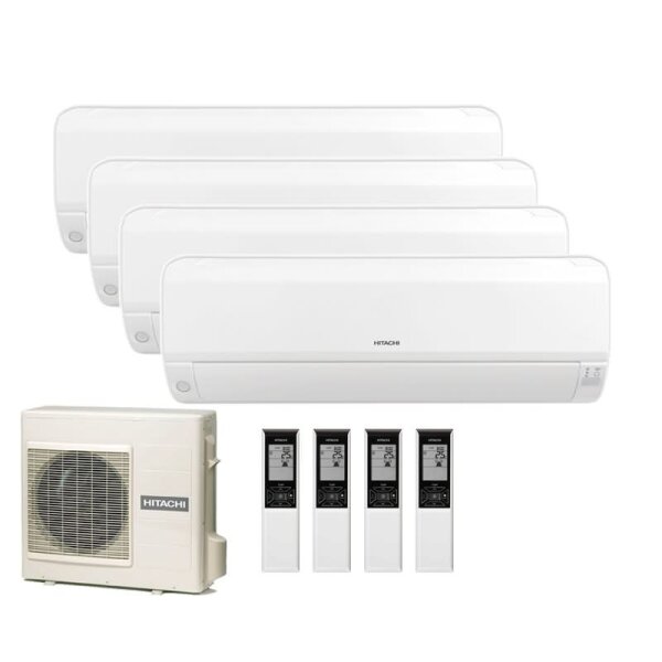 Hitachi Set 4 Wandgeräte Performance 2,5/2,5/2,5/2,5 kW 4 x RAK-25RPE + RAM-70NP4E Klimaanlage