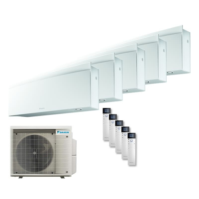 Daikin Set 5 Wandgeräte Emura WiFi 2,5/3,4 kW 4 x FTXJ25AW9 + FTXJ35AW + 5MXM90A2V1B(9/8) Mattweiß R32