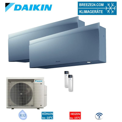 Daikin Set 2 Wandgeräte Emura WiFi 2,4 kW 2 x FTXJ25AS + Außengerät 2MXM50A2V1B(9/8) R32 Klimaanlage