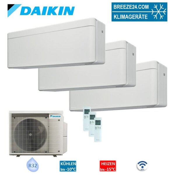 Daikin Set 3 Wandgeräte Stylish WiFi 1,5/4,2 kW - CTXA15CW + 2 x FTXA42CW + 4MXM80A8 Klimaanlage