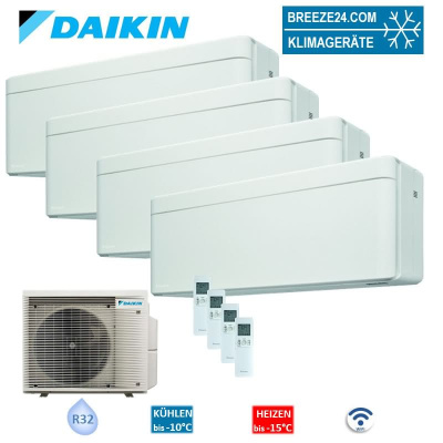 Daikin Set 4 Wandgeräte Stylish WiFi 2,5/3,4kW - FTXA25CW + 3 x FTXA35CW +  4MXM80A9 R32 Klimaanalge