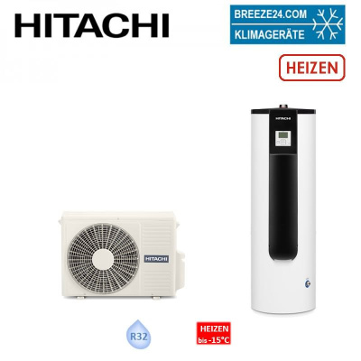 Hitachi Yutampo R32 190 Liter RAW-35RHC + TAW-190RHC Brauchwasser-Wärmepumpe + Speicher 190L