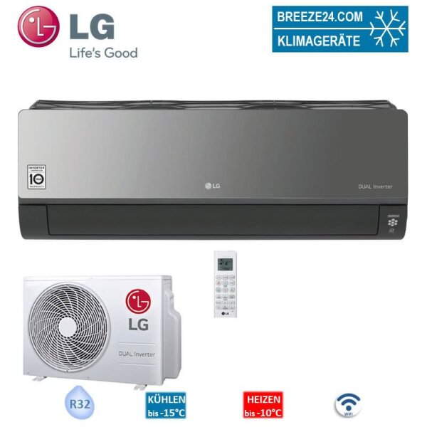 LG Set WiFi Wandgerät Artcool Energy 3,5 kW - AC12BK.NSJ + AC12BK.UA3 | Raumgröße 35 - 40 m² | R32