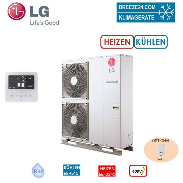 LG THERMA V HM143MR.U34 Kompakt Monoblock Wärmepumpe 14,0 kW zum Heizen + Kühlen 400 Volt R32