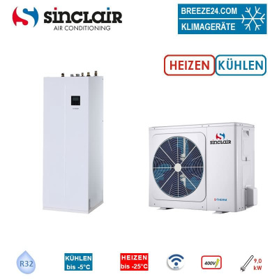 Sinclair S-THERM YUKON Set MSH-120EB-3 + MSH-240TB-3/9 Wärmepumpe + Hydrobox/Speicher WiFi 12kW 240L