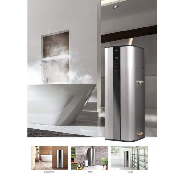 LG Brauchwasser-Wärmepumpe THERMA V WH20S.F5 mit 200 Liter Wassertank mit Edelstahl-Gehäuse