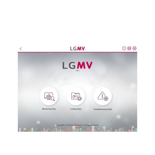 LG THERMA V AWHP-PLGMVW100 Service Tool für Mobilgeräte LGMV