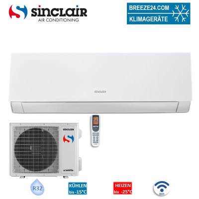 Sinclair Set Wandgerät MARVIN SIH-24BIMW + SOH-24BIM WiFi 7,1 kW weiss Raumgröße 70 - 75 m² | R32