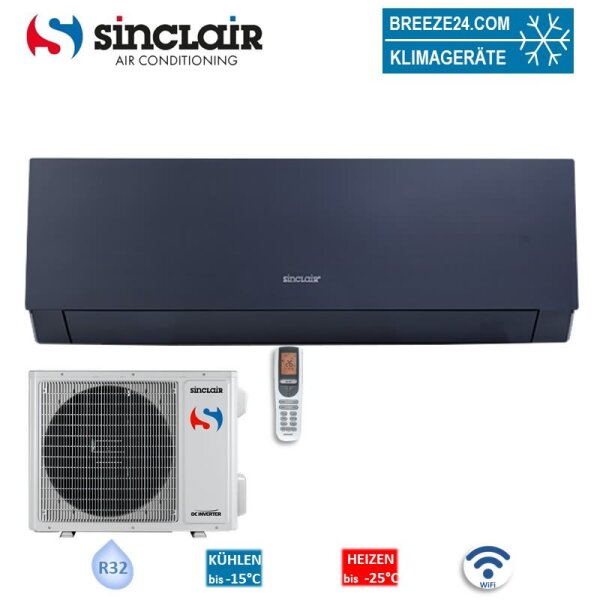 Sinclair Set Wandgerät MARVIN SIH-24BIMN + SOH-24BIM WiFi 7,1 kW navy Raumgröße 70 - 75 m² | R32
