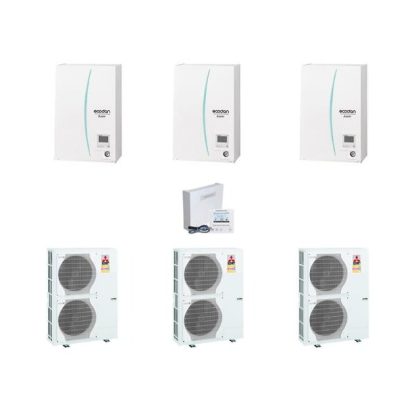 Mitsubishi Electric Wärmepumpen Kaskaden Set MZ 3.140 R 42 kW PUZ-HWM140YHA + ERPX-YM9D+PAC-IF071B-E