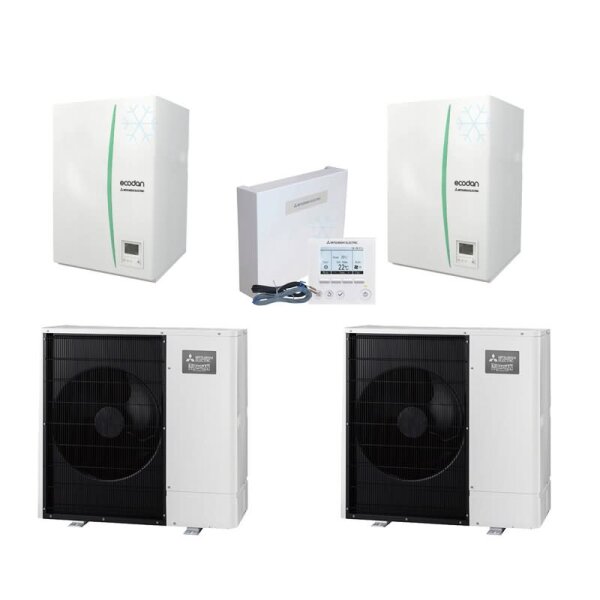 Mitsubishi Electric Wärmepumpen Kaskaden Set MP 2.85 R 17 kW PUZ-WM85YAA + ERPX-YM9D + PAC-IF071B-E