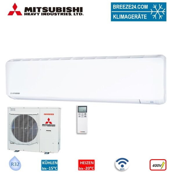 Mitsubishi Heavy Set SRK100ZR-WF + FDC100VSA-W Wandgerät 10,0 kW WiFi Raumgröße 100-110 m² R32 400V