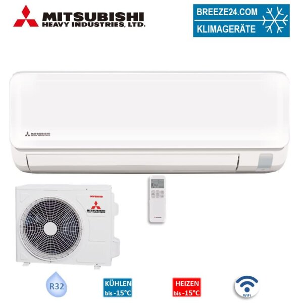 Mitsubishi Heavy Set SRK 20 ZTL-W + SRC 20 ZTL-W WiFi Kompakt-Wandgerät 2,0 kW | Raumgröße 20 - 25 m²