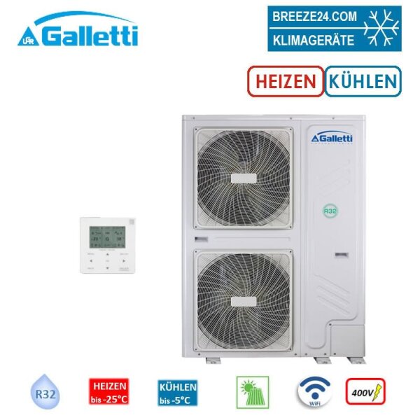 Galletti Kompakt Wärmepumpe MLI030H0AA WiFi 30,0 kW - 29,5 kW zum Heizen-Kühlen-Warmwasser 400V
