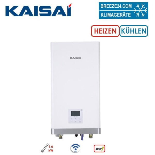 Kaisai KMK-100RY3 Hydraulisches Modul 8,3 bis 10,0 kW R32 Heizen + Kühlen Heizstab 9 kW | 400 Volt