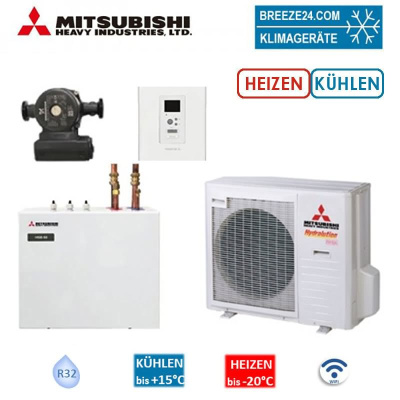 Mitsubishi Heavy Hydrolution Set FDCW71VNX-W+HSB100-W+CPD11 25M/65+RC-HY20 Wärmepumpe+Hydromodul+Pumpe+FB