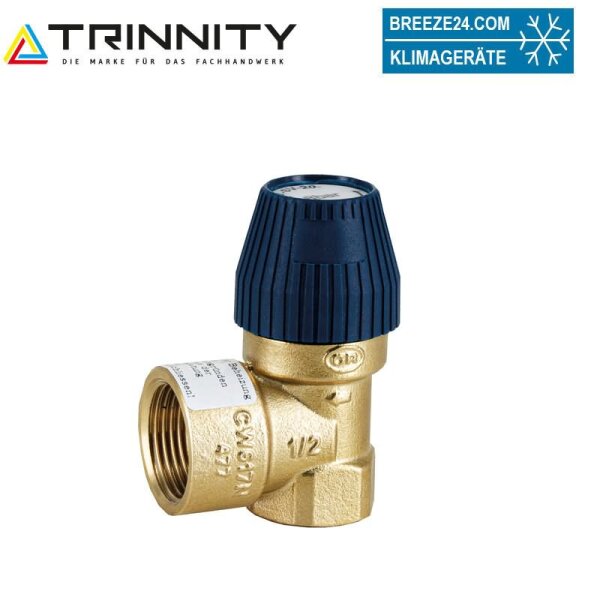 TRINNITY SV-TR Membran-Sicherheitsventil Messing | 1/2" x 3/4" | 4 - 10 bar
