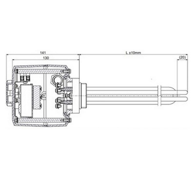 Elektrische Heizpatrone der Reihe TJ 1 1/2" mit Betriebsthermostat | 2 - 9  kW