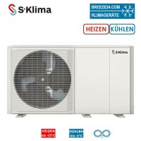 S-Klima SAS82RN2 Wärmepumpe Monoblock zum Heizen +...