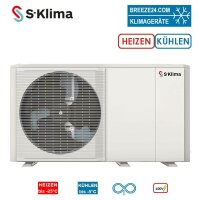 S-Klima SAS115RS2 Wärmepumpe Monoblock zum Heizen +...