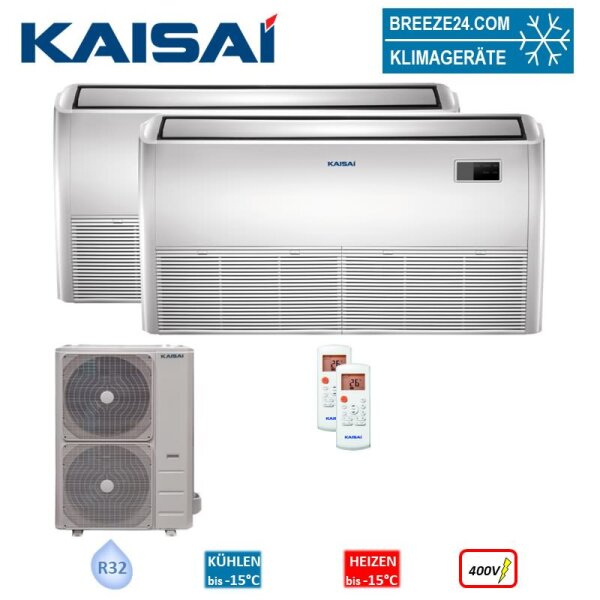 Kaisai Set 2 x KUE-24HRG24X + Y-Verbinder UTP-SX254A + KOE30U-48HFN32X Stand-Deckengerät 400V