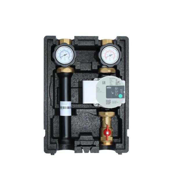 EcoMix Heizkreispumpengruppe direkt mit Kugelhahn und Wilo Para 25/6 Hocheffizienzpumpe