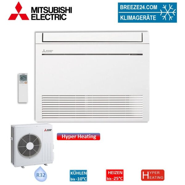 Mitsubishi Electric Set Truhengerät MFZ-KW50VG + MUFZ-KW50VGHZ Hyper Heating 5,0kW Raumgröße 50-55m²