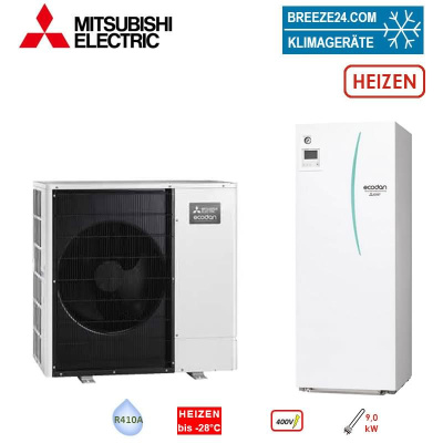 Mitsubishi Electric Zubadan Wärmepumpen Set PUHZ-SHW80YAA + EHST20D-YM9D Hydromodul 200L 8,0 kW 400V