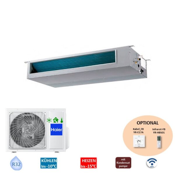 Haier Set AD71S2SM9FA + 1U71S2SR2FA Kanalgerät - WiFi | Raumgröße 70 - 75 m² | 7.1 kW