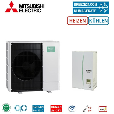 Mitsubishi Electric Wärmepumpen-Set 13.3 Monoblock PUZ-WZ80VAA + ERPX-YM9E + MAC-587IF-E (W) Hydromodul | R290 | 400V