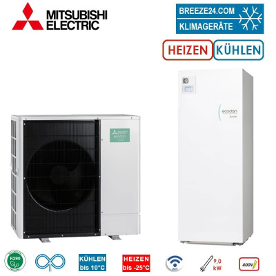 Mitsubishi Electric Wärmepumpen-Set 13.4 Monoblock PUZ-WZ50VAA + ERPT20X-YM9EE Hydromodul 200L R290