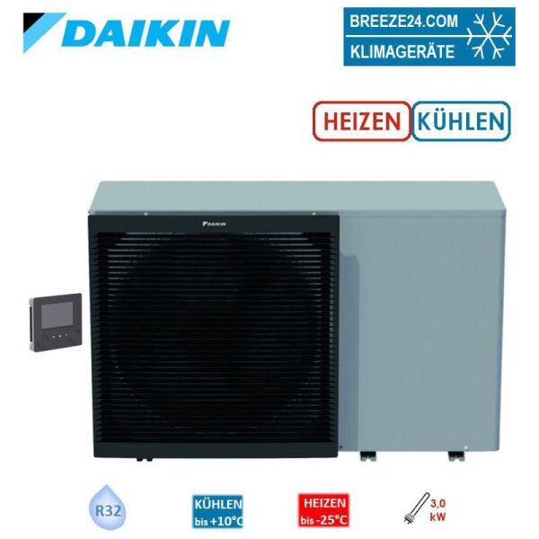 Daikin Altherma 3 M EBLA16D3V3 Luft-Wasser-Wärmepumpe Monoblock Heizen/Kühlen 16kW Heizstab 3kW 230V